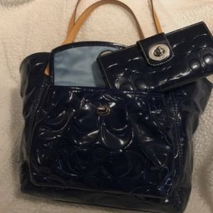 Cobalt blue Coach pocketbook